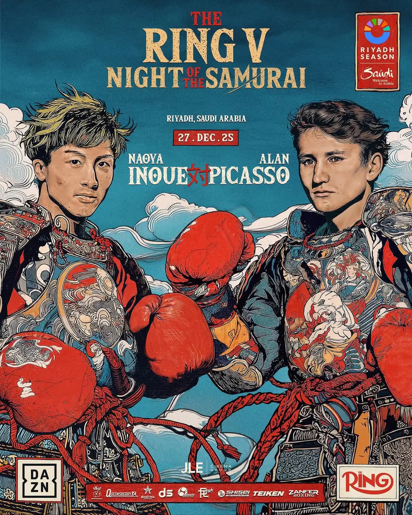 【緊急】本日12月27日、世界が注目する一戦！
「THE RING V: NIGHT OF THE SAMURAI」
🇯🇵井上尚弥 vs アラン・ピカソ🇲🇽
見れます！
試合開始22時半頃予定！